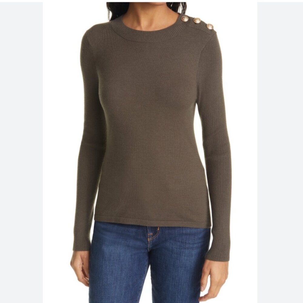 L'AGENCE Erica Pullover Sweater Juniper
